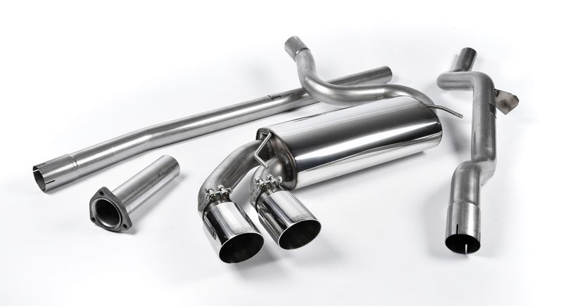 Downpipe-back Non-resonated (louder). Polished OEM-Style Tips. R