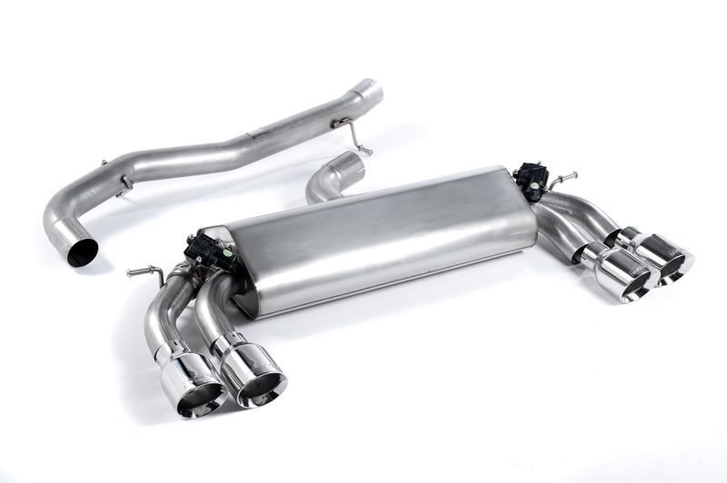 Cat-back Non-resonated (louder). Quad Round Polished Tips