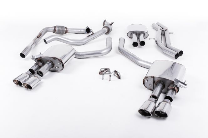 Hovedbilde  Cat Back Resonated with Quad Polished Oval Trims. EC Approved