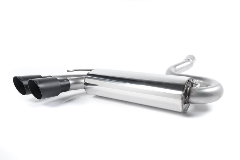 Downpipe-back Resonated (quieter). Cerakote Black OEM-Style Tips
