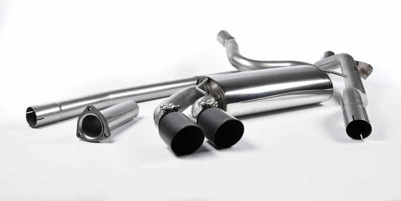 Downpipe-back Non-resonated (louder). Cerakote Black OEM-Style T