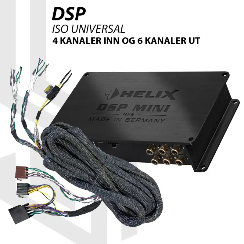 HELIX DSP MINI Universal Universal DSP-pakke med standard ISO, 4 inn og 6 ut