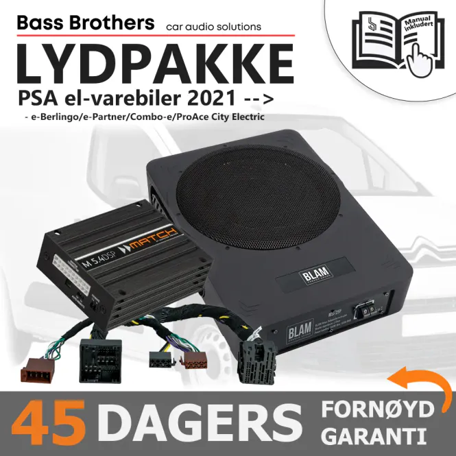 Hovedbilde Match Lydoppgraderingspakke PSA varebil Plug and Play lydoppgrad