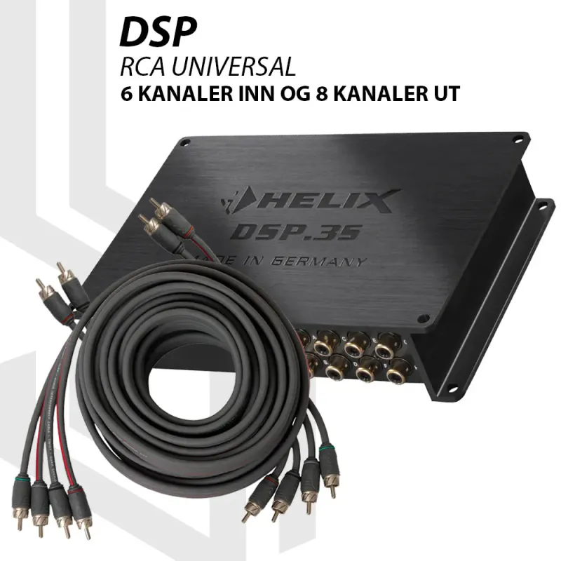 HELIX DSP.3S Universal Universal DSP-pakke med RCA-kabel, 6 inn og 8 ut