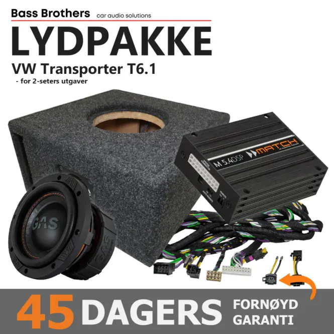 Hovedbilde Match Lydoppgraderingspakke VW T6.1 Plug and Play lydoppgraderin