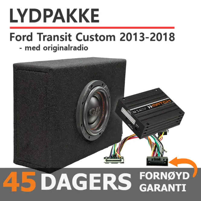 Hovedbilde Match Lydoppgraderingspakke Ford Transit Custom Plug and Play. P