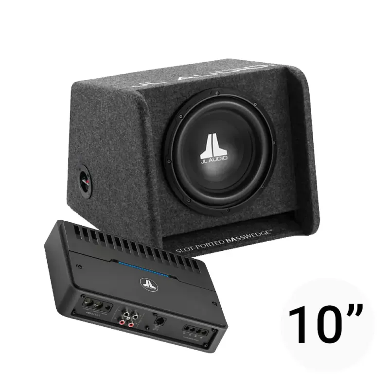 JL Audio 10`` basspakke Basspakke med 10`` kasse og forsterker på 500W RMS