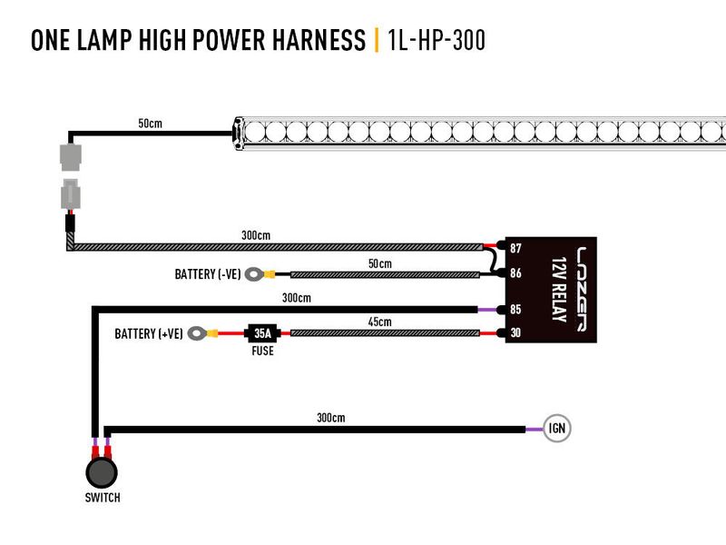 Lazer kabelsett til Linear 6 ELITE+ Til èn lampe. 12V. to brytere