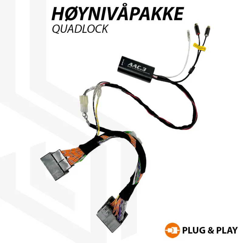 Høynivåpakke Quadlock For uttak av høynivåsignal fra originalspiller