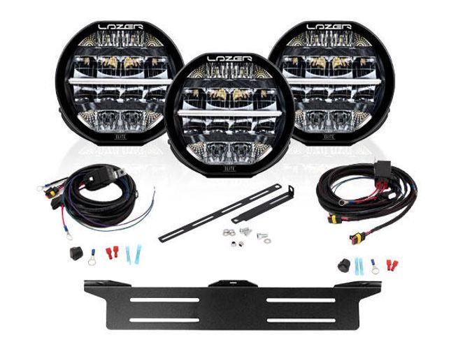 Hovedbilde Lazer® Lyspakke med 3x Sentinel 7 ELITE Universal. Med skiltplate