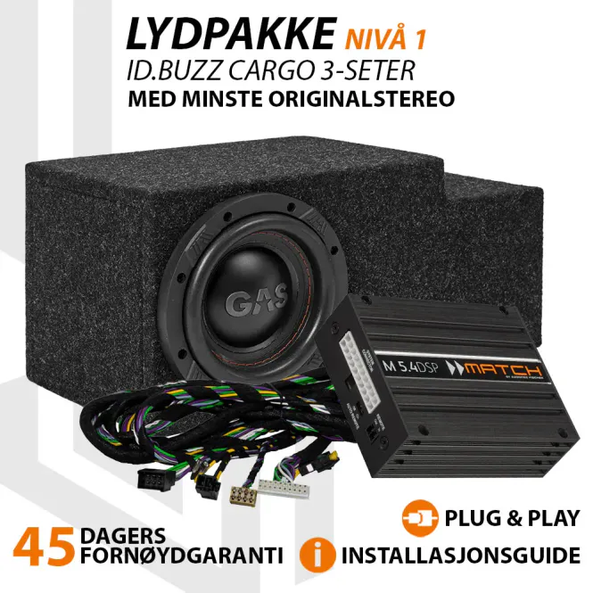 Hovedbilde Match Lydoppgraderingspakke VW ID.Buzz Cargo 3-seter Nivå 1 - DS