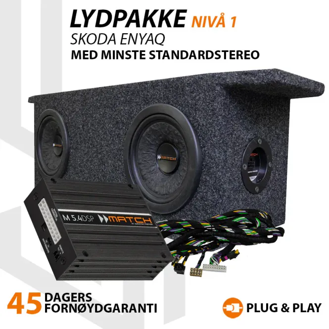 Hovedbilde Match lydppgraderingspakke Skoda Enyaq Plug&Play oppgraderingspa